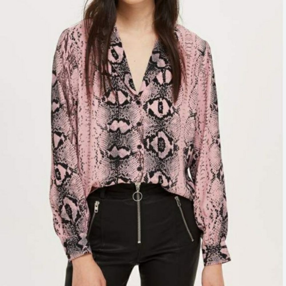 Topshop Snake Print Button Front Sz 6